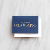 Groomsman proposal card - Navy - Ooh Aah Invitations
